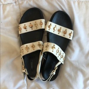 rose gold studded sandals